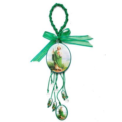 Adornos artesanales colgantes para puertas y decoración de casa (San Judas Tadeo y Virgen de Guadalupe)