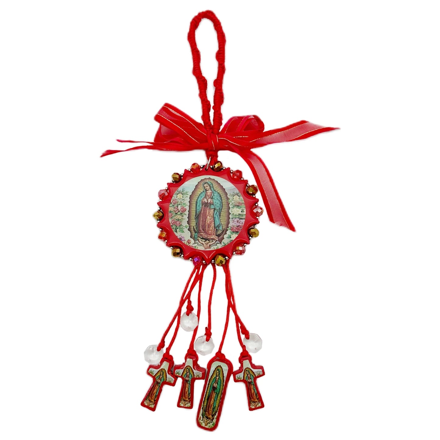 Adornos artesanales colgantes para puertas y decoración de casa (San Judas Tadeo y Virgen de Guadalupe)