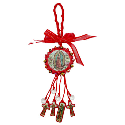 Adornos artesanales colgantes para puertas y decoración de casa (San Judas Tadeo y Virgen de Guadalupe)