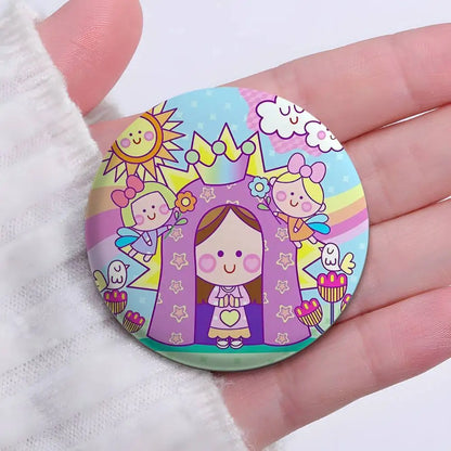 Broches redondos para niños (La Virgencita)