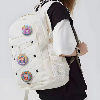 Broches redondos para niños (La Virgencita)