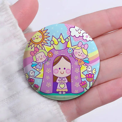 Broches redondos para niños (La Virgencita)